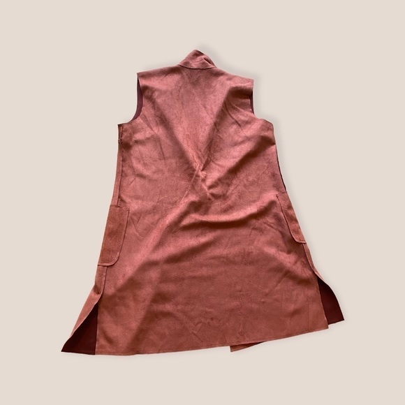 Solitaire Anthro Long Vest Size XL Burnt Orange Autumn - Picture 2 of 5